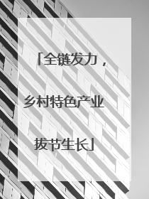 全链发力，乡村特色产业拔节生长