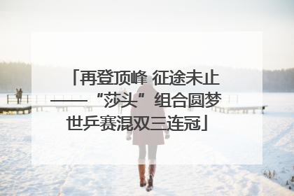 再登顶峰 征途未止——“莎头”组合圆梦世乒赛混双三连冠