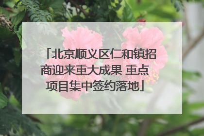 北京顺义区仁和镇招商迎来重大成果 重点项目集中签约落地