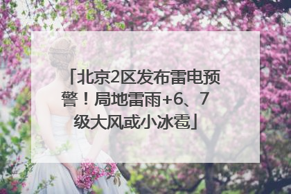 北京2区发布雷电预警！局地雷雨+6、7级大风或小冰雹