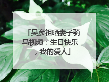 吴彦祖晒妻子骑马视频：生日快乐，我的爱人