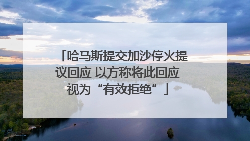 哈马斯提交加沙停火提议回应 以方称将此回应视为“有效拒绝”
