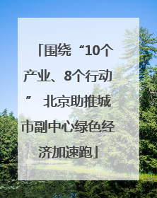 围绕“10个产业、8个行动” 北京助推城市副中心绿色经济加速跑