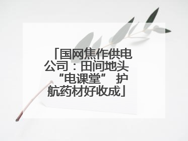 国网焦作供电公司：田间地头“电课堂” 护航药材好收成