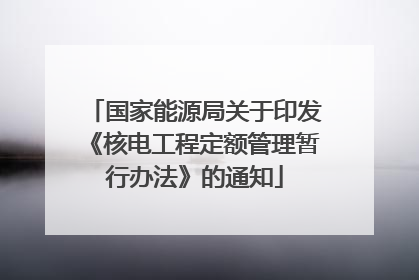国家能源局关于印发《核电工程定额管理暂行办法》的通知