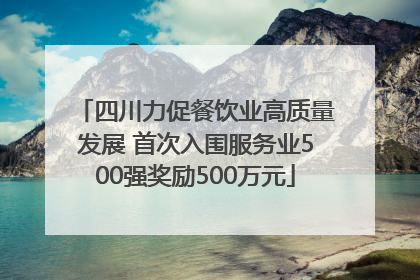 四川力促餐饮业高质量发展 首次入围服务业500强奖励500万元
