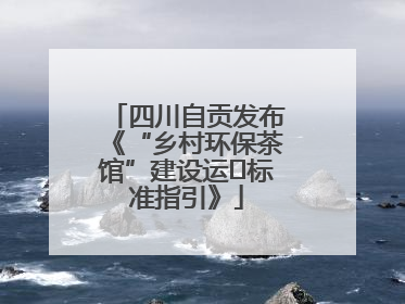四川自贡发布《“乡村环保茶馆”建设运⾏标准指引》