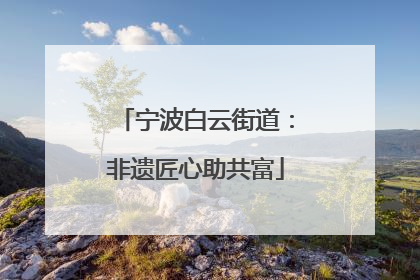 宁波白云街道：非遗匠心助共富