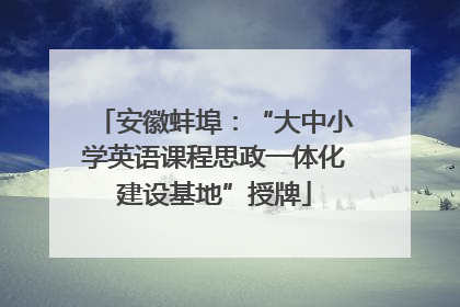 安徽蚌埠：“大中小学英语课程思政一体化建设基地”授牌