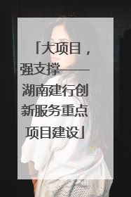 大项目，强支撑——湖南建行创新服务重点项目建设