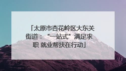 太原市杏花岭区大东关街道：“一站式”满足求职 就业帮扶在行动