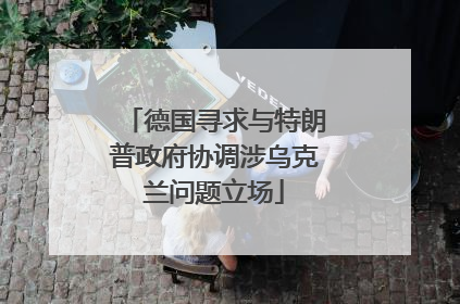 德国寻求与特朗普政府协调涉乌克兰问题立场