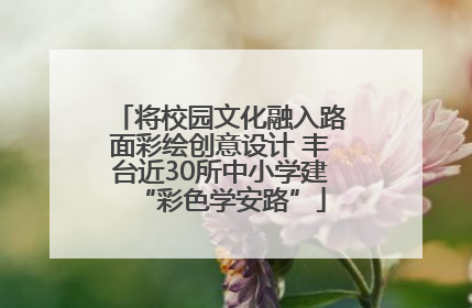 将校园文化融入路面彩绘创意设计 丰台近30所中小学建“彩色学安路”
