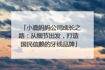 小鹿妈妈公司成长之路：从细节出发，打造国民信赖的牙线品牌