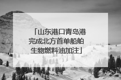 山东港口青岛港完成北方首单船舶生物燃料油加注