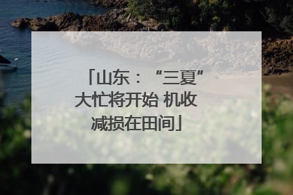 山东：“三夏”大忙将开始 机收减损在田间