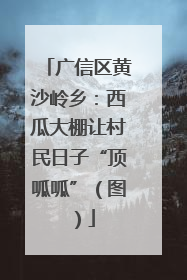 广信区黄沙岭乡：西瓜大棚让村民日子“顶呱呱”（图）