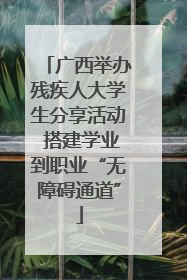 广西举办残疾人大学生分享活动 搭建学业到职业“无障碍通道”