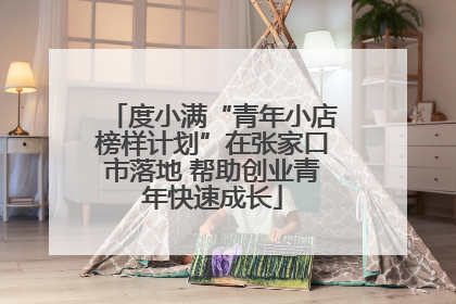 度小满“青年小店榜样计划”在张家口市落地 帮助创业青年快速成长