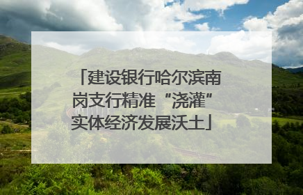建设银行哈尔滨南岗支行精准“浇灌”实体经济发展沃土