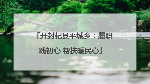 开封杞县平城乡：履职践初心 帮扶暖民心