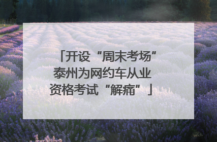 开设“周末考场” 泰州为网约车从业资格考试“解痛”