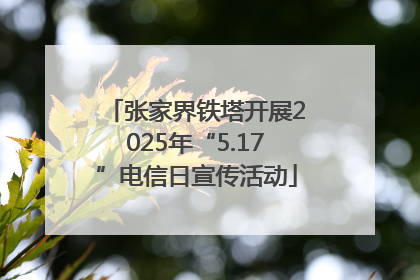 张家界铁塔开展2025年“5.17”电信日宣传活动