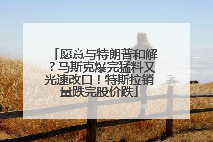 愿意与特朗普和解?马斯克爆完猛料又光速改口!特斯拉销量跌完股价跌