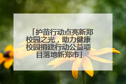 护苗行动点亮新郑校园之光，助力健康校园捐建行动公益项目落地新郑市