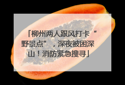 柳州两人跟风打卡“野景点”，深夜被困深山！消防紧急搜寻