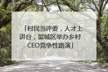 村民当评委，人才上讲台，望城区举办乡村CEO竞争性路演