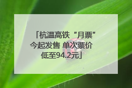 杭温高铁“月票”今起发售 单次票价低至94.2元