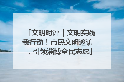 文明时评｜文明实践我行动！市民文明巡访，引领淄博全民志愿