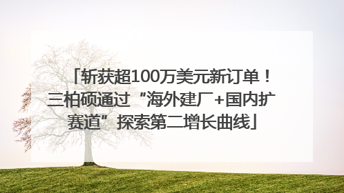 斩获超100万美元新订单！三柏硕通过“海外建厂+国内扩赛道”探索第二增长曲线