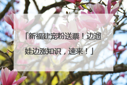 新福建宠粉送票！边遛娃边涨知识，速来！