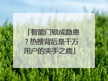 智能门锁成隐患？热搜背后是千万用户的夹手之痛