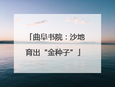 曲阜书院：沙地育出“金种子”
