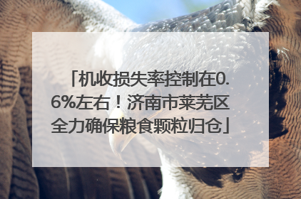 机收损失率控制在0.6%左右！济南市莱芜区全力确保粮食颗粒归仓
