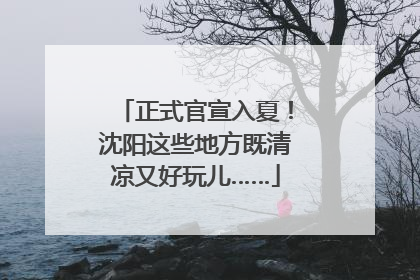 正式官宣入夏！沈阳这些地方既清凉又好玩儿……