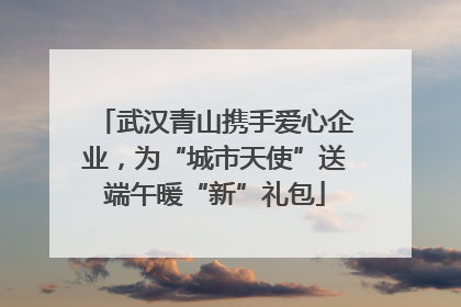 武汉青山携手爱心企业，为“城市天使”送端午暖“新”礼包
