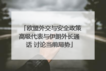 欧盟外交与安全政策高级代表与伊朗外长通话 讨论当前局势