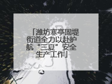 潍坊寒亭固堤街道全力以赴护航“三夏”安全生产工作