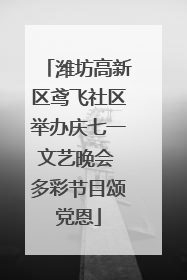潍坊高新区鸢飞社区举办庆七一文艺晚会 多彩节目颂党恩