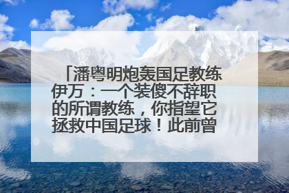 潘粤明炮轰国足教练伊万：一个装傻不辞职的所谓教练，你指望它拯救中国足球！此前曾多次发文评价国足