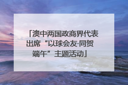 澳中两国政商界代表出席“以球会友·同贺端午”主题活动