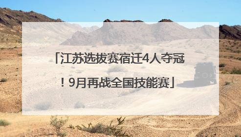 江苏选拔赛宿迁4人夺冠！9月再战全国技能赛