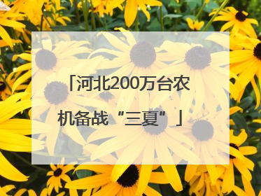 河北200万台农机备战“三夏”