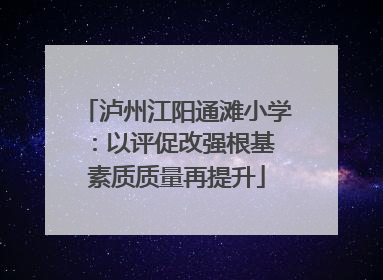 泸州江阳通滩小学：以评促改强根基 素质质量再提升