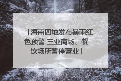 海南四地发布暴雨红色预警 三亚商场、餐饮场所暂停营业