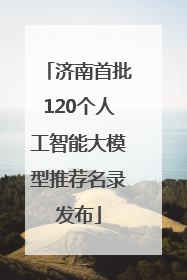 济南首批120个人工智能大模型推荐名录发布